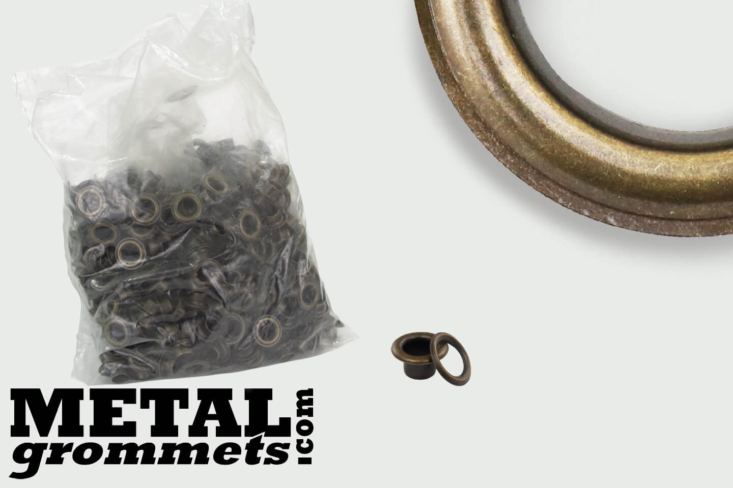 1/4" 500 Pcs Set Per Bag Micron #1-J Brass Self-Piercing Grommets & Washers 