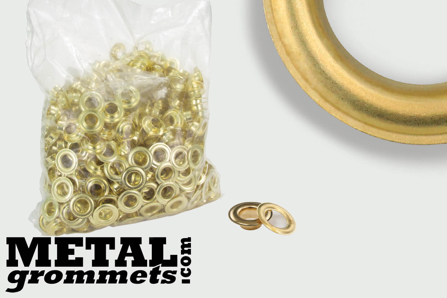 3/8" Brass Self-Piercing Grommets & Washers 500 Pcs Set Per Bag Micron #2 