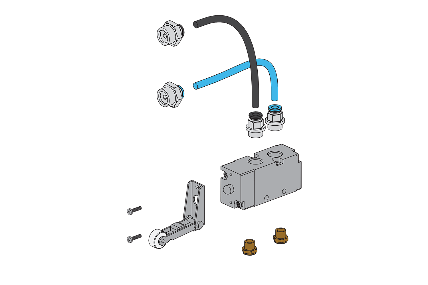 Roller lever valve assembly